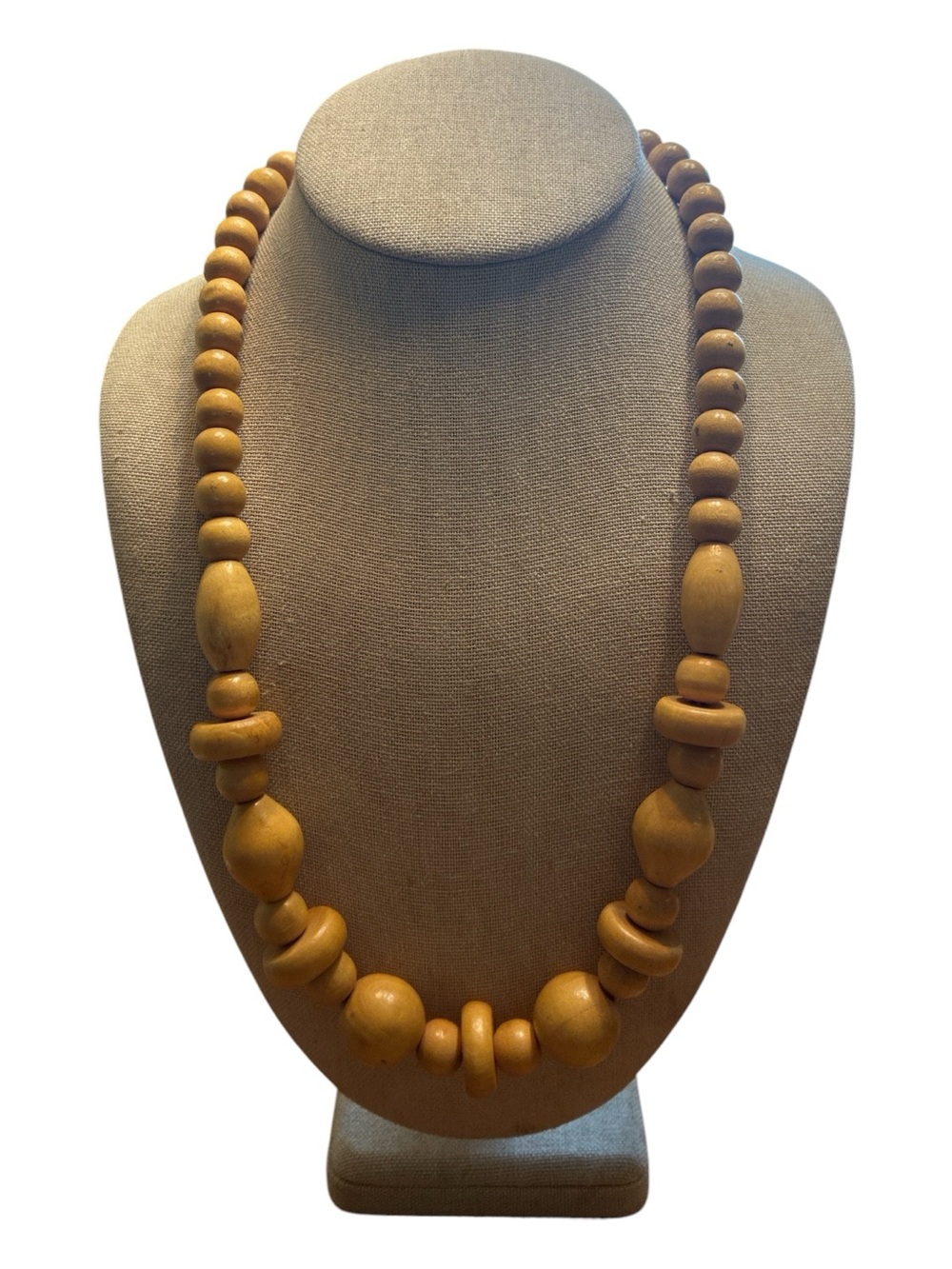 Natural Wooden Bead Necklace